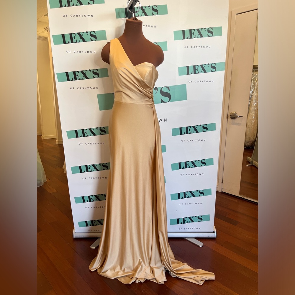 Amelia Couture Elegant Champagne One-Shoulder Dress